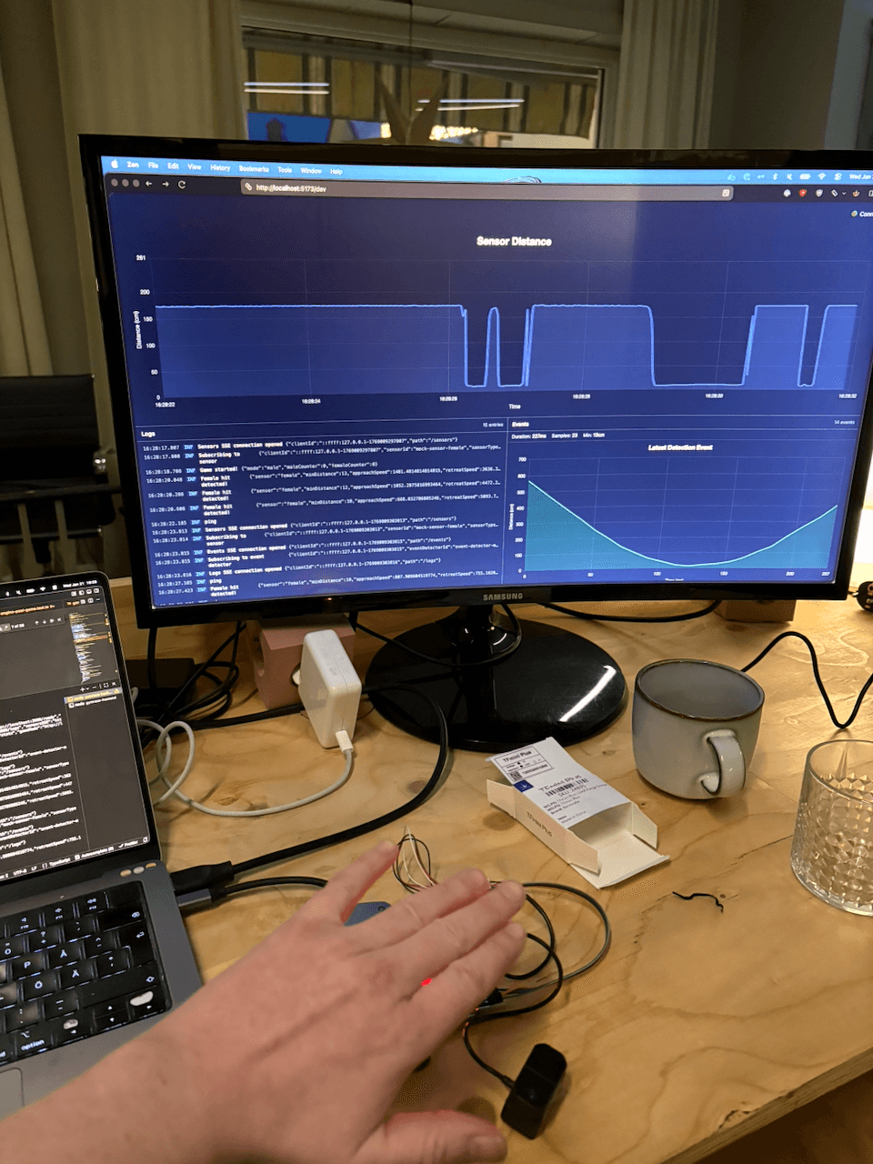 Development with sensor to build the basic hit logic