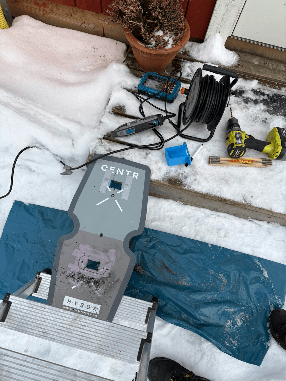 Fancy metallwork with cutting/drilling for mount